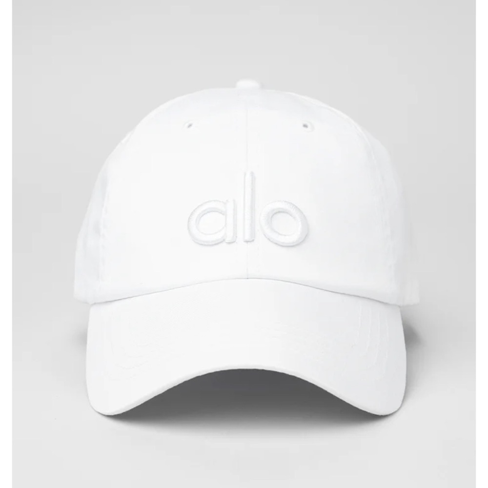 ALO Yoga White Embroidered Logo Baseball Cap